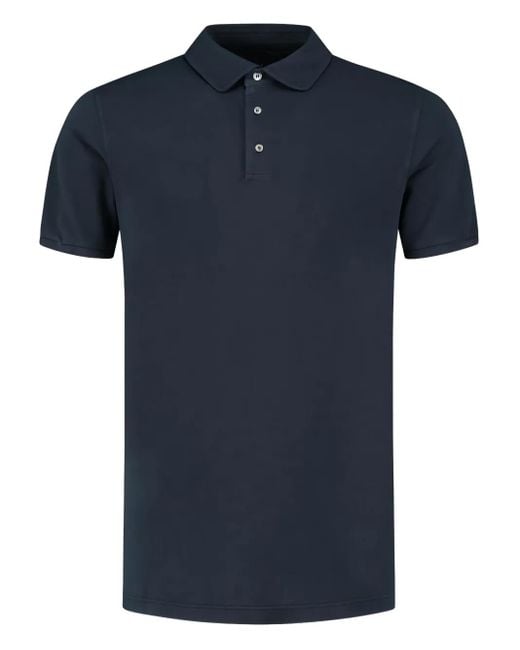 Fedeli Poloshirt Met Korte Mouwen in het Blue voor heren