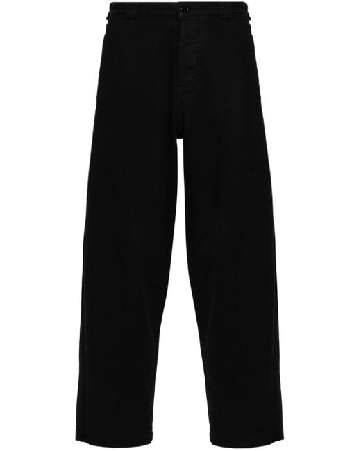 YMC Black Organic Cotton Tapered Trousers for men
