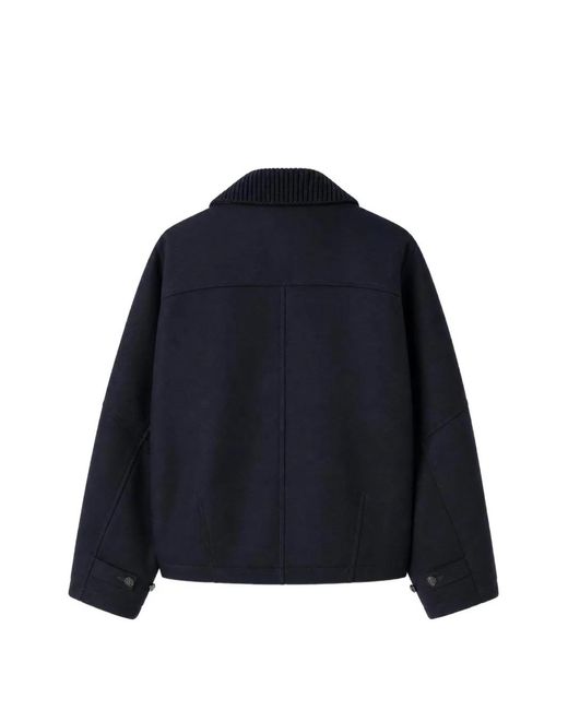 RETORI Blue Detachable-Collar Wool Jacket for men