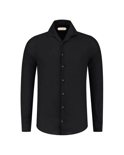 Aurélien Black Seaside Linen Shirt for men