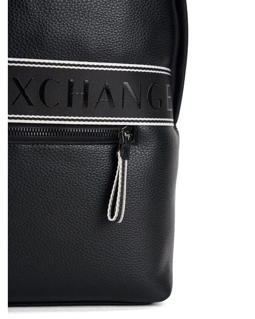 ARMANI EXCHANGE Black Technical Fabric Backpack for men