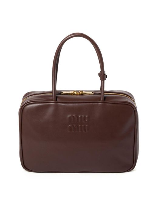 miu miu ブラウン レザー バッグ