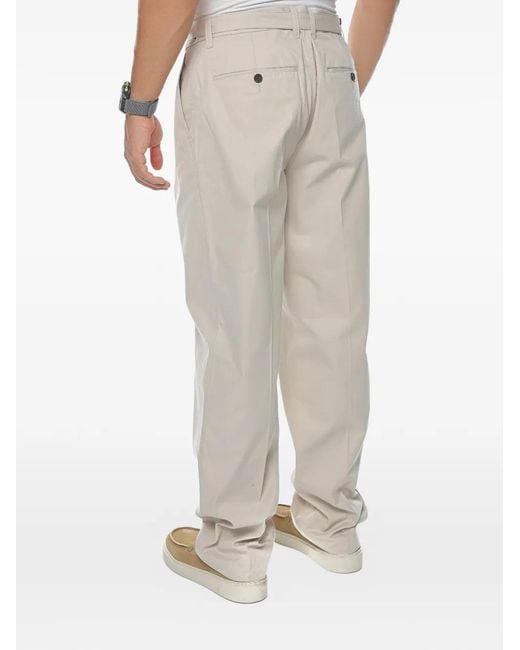 Emporio Armani Natural Belted Straight-Leg Trousers for men
