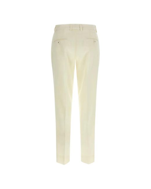 Dolce & Gabbana White Wool Elastane Trousers