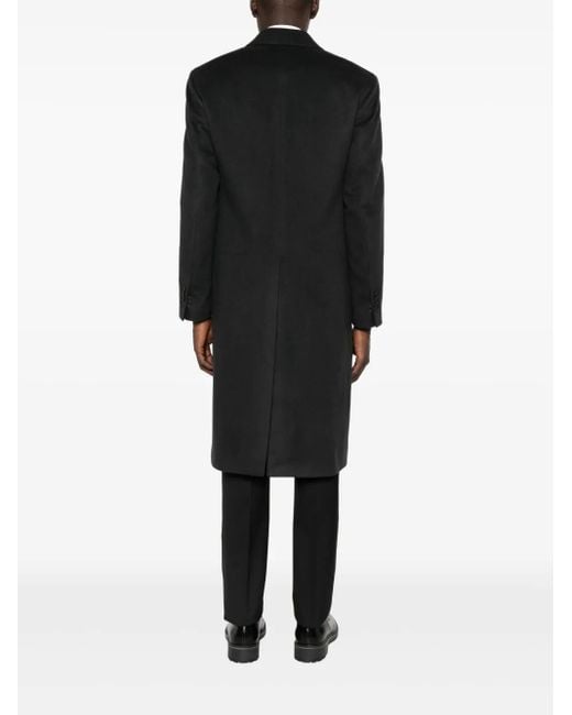 メンズ Lardini カシミア ダブルコート Black
