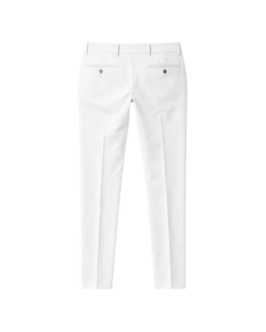 Paolo Pecora White Ring-Detail Tailored Trousers for men