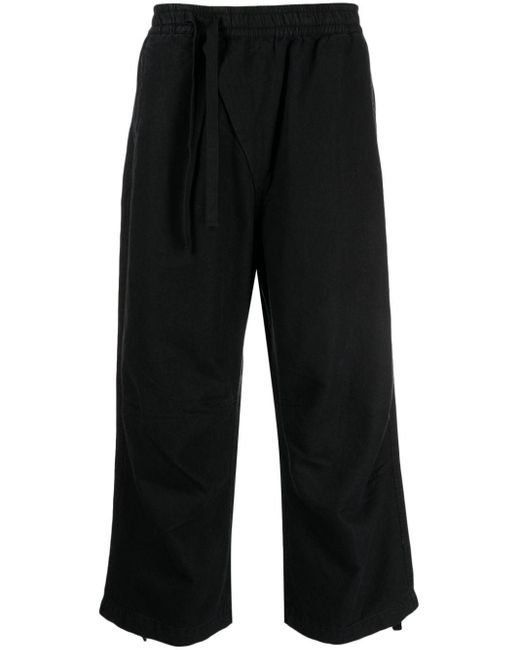 Maharishi Black Elasticated-waist Straight-leg Trousers for men