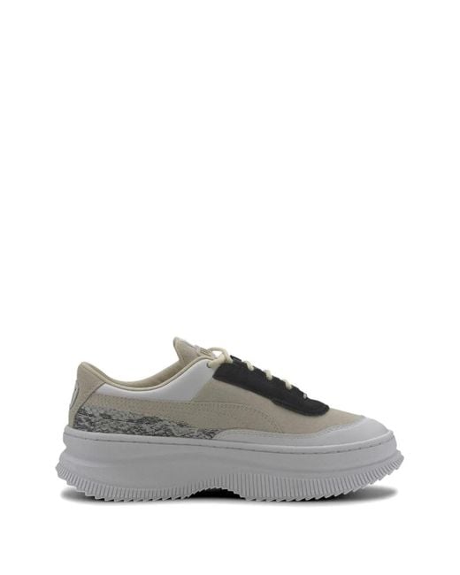 PUMA Gray Deva Reptile-Effect Sneakers