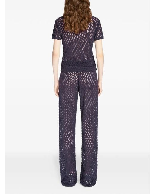 Dries Van Noten Blue Drawstring Jersey Trousers