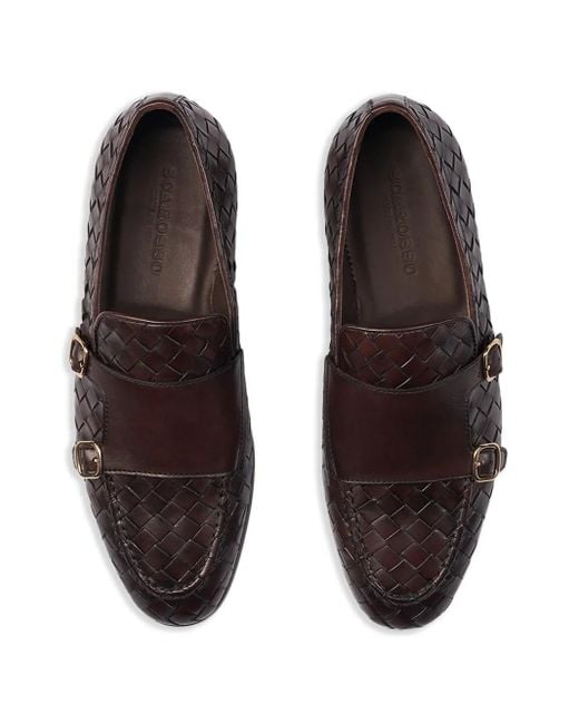 Scarosso Black Leather Loafers for men
