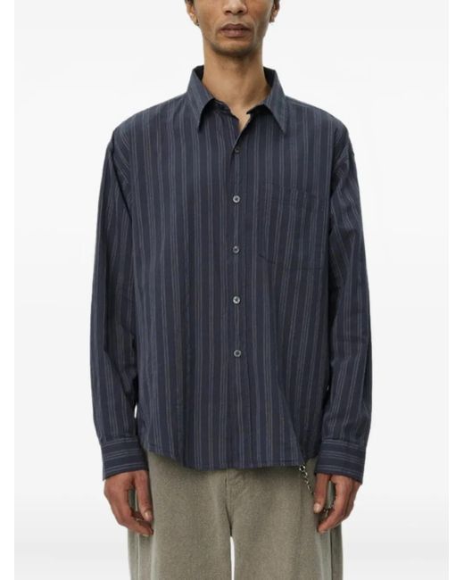 mfpen Blue Executive Striped Shirt for men