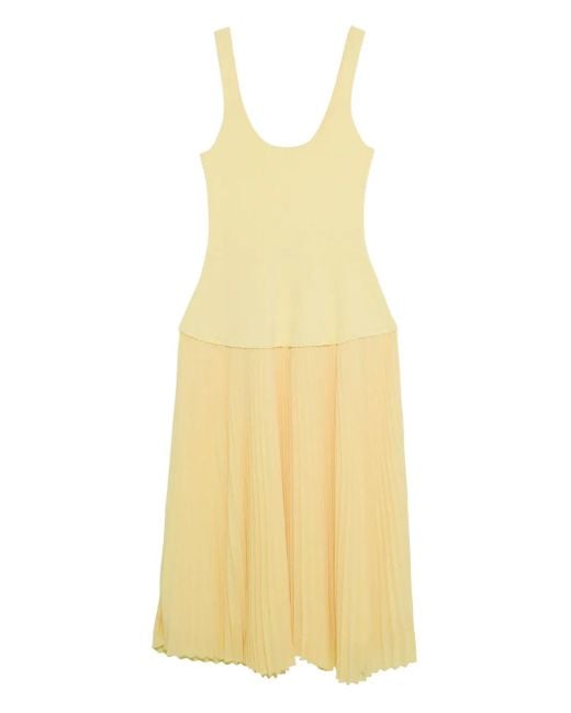 Jonathan Simkhai Allana プリーツ リブドレス Yellow