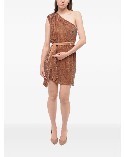 retroféte Natural Ella Sequin-Embellished One-Shoulder Mini Dress