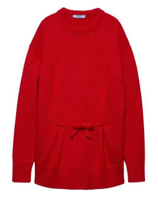 Prada Bow-detail Sweater Red