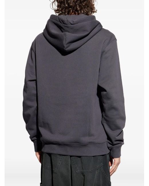 Versace Jeans Couture Gray Logo-Embellished Hoodie for men