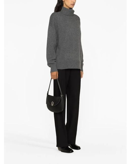 Extreme Cashmere Gray Pull En Cachemire À Col Roulé
