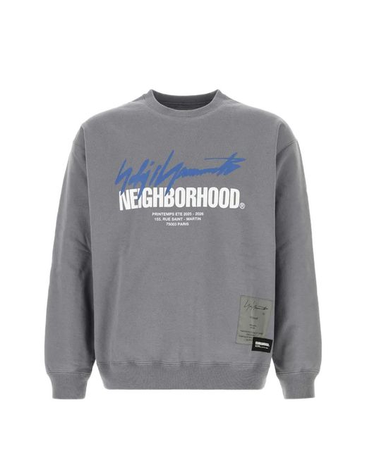 Yohji Yamamoto Gray X Neighbourhood Logo-Print Sweatshirt for men