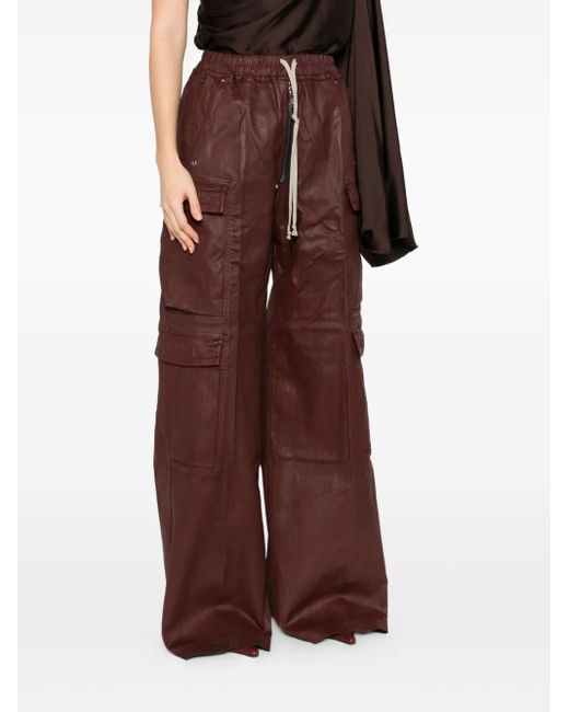 Rick Owens Purple Cargo-Pocket Drawstring Trousers