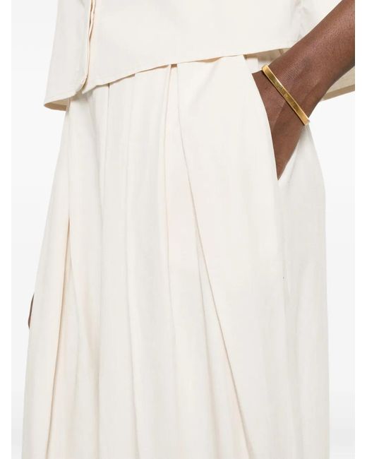 Marc Ellis White Pleated-Design Palazzo Pants