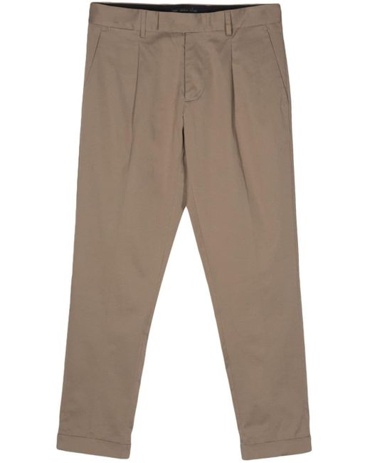Low Brand Gray Pleat-detail Gabardine Trousers for men