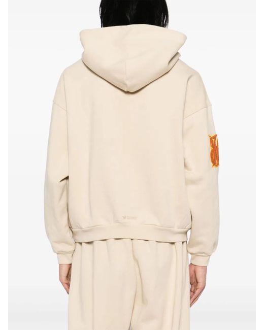 we11done Natural Logo-Patch Hoodie for men