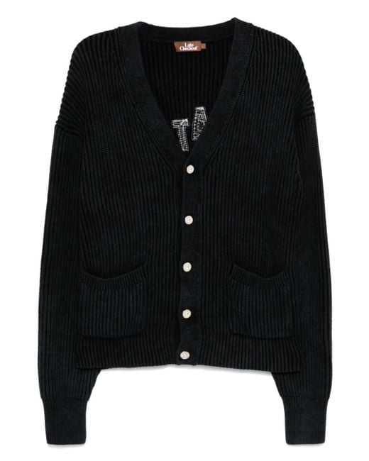 Cardigan Con Scollo A V di Stain Shade in Black da Uomo