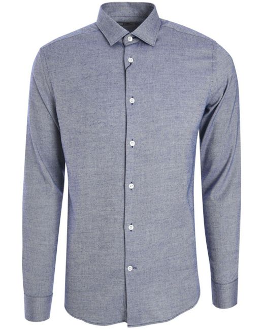 Corneliani Blue Poplin Shirt for men