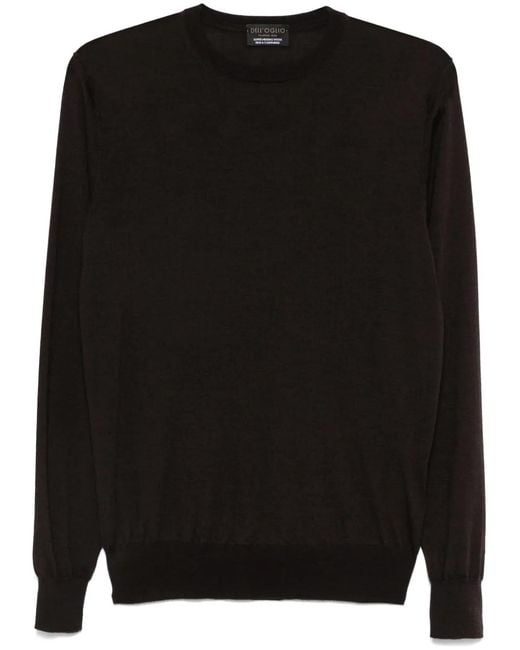 Dell'Oglio Black Fine-Knit Sweater for men