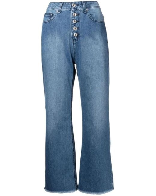 Michael Kors Blue Selma High-Rise Cropped Jeans