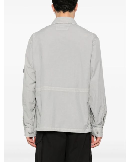 C P Company Gray Flatt Cargo Shirt Jacket for men