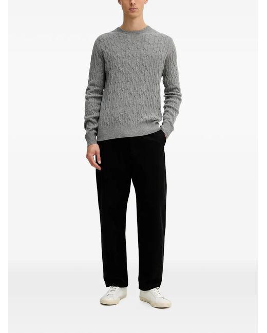 Hackett Gray Crew-Neck Sweater for men