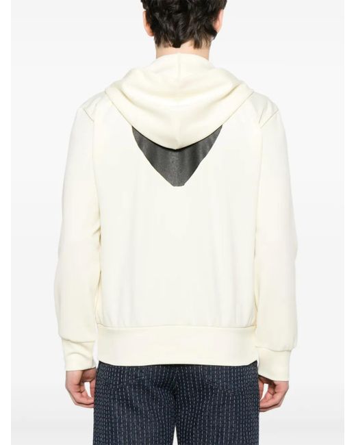 COMME DES GARÇONS PLAY White Large Heart-Print Zip-Up Hoodie