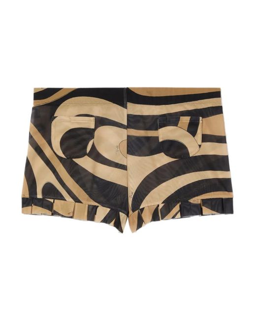 Emilio Pucci Metallic Marmo-Print Shorts