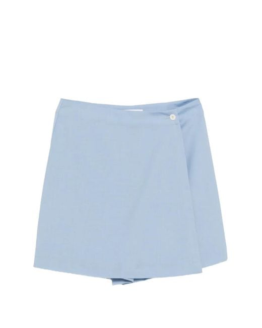 Manuel Ritz Blue Wrap Button Skirt