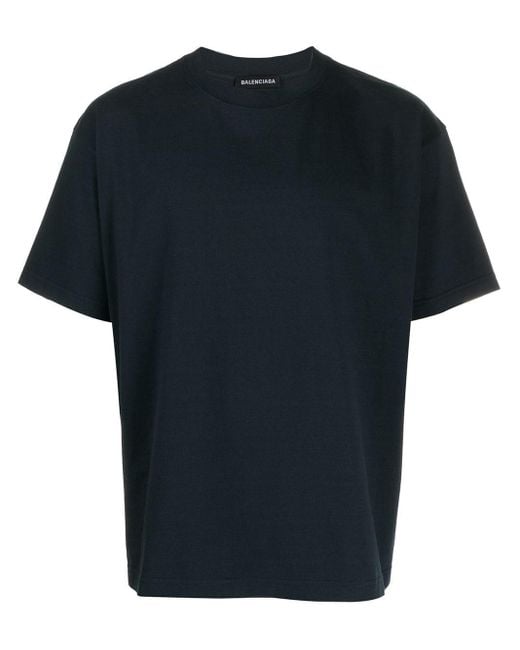 Balenciaga Blue Rear Logo Print Oversize T-shirt for men