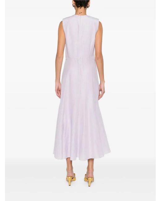 Roland Mouret Purple Knot-Detailing Midi Dress