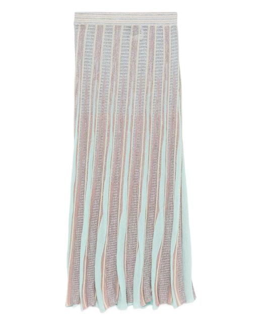 Forte_forte White Striped Midi Skirt