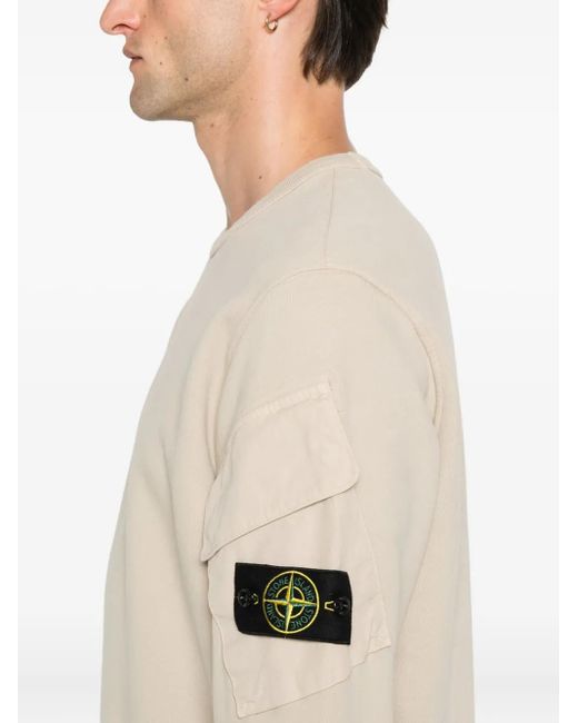 Stone Island Natural 'Brushed Organic Cotton' Sweatshirt for men