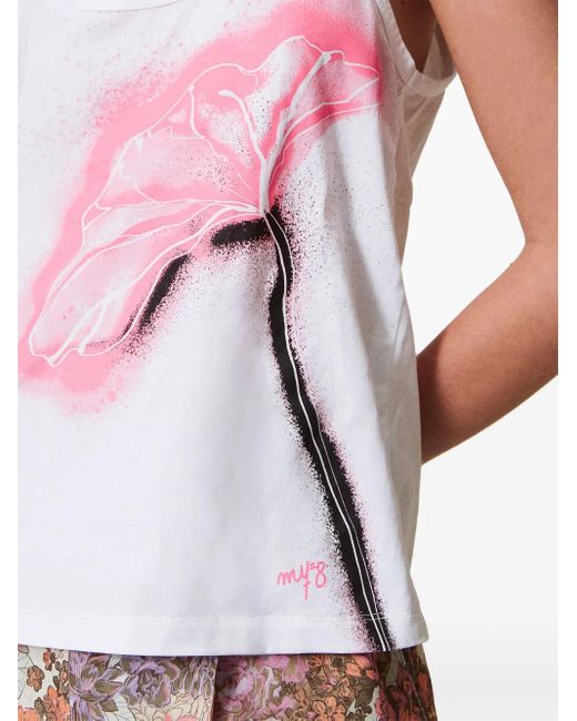 Twinset フローラル タンクトップ Pink