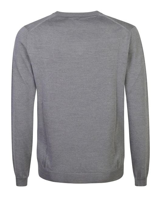 Zanone Gray V-Neck Sweatshirt for men