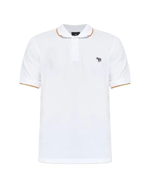 Paul Smith White Polo À Patch Logo for men