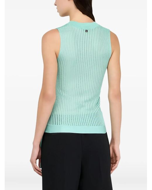 Liu Jo Blue Ribbed Knit Top