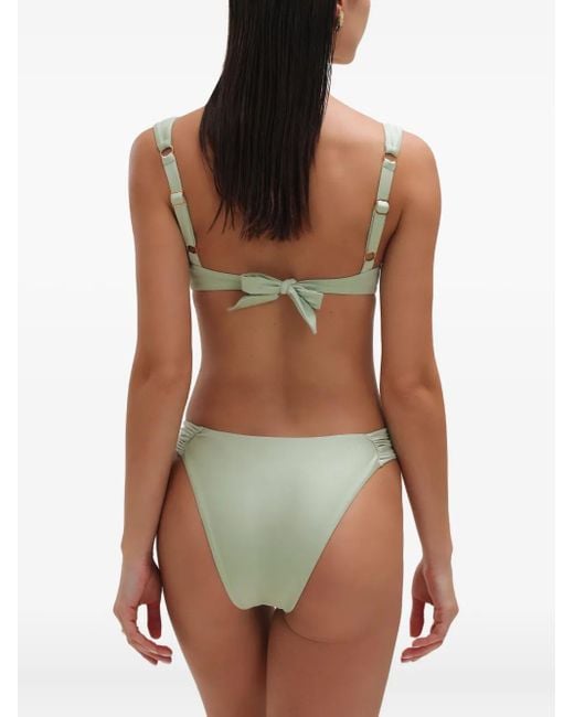 Noire Swimwear Green Ruched Balconette Bikini