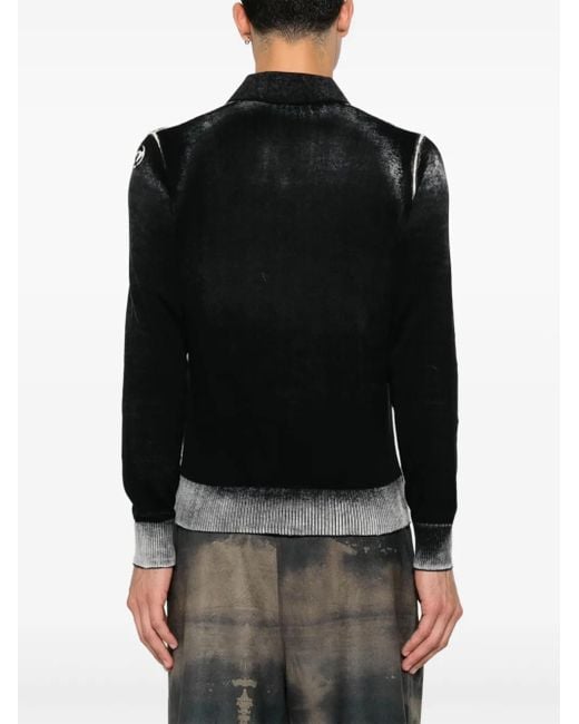 DIESEL K-Lorenzo Collar Polo Sweater in Black for Men | Lyst