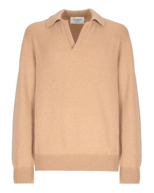 メンズ Laneus V-neck Sweater Natural