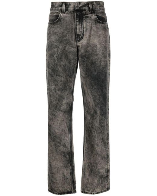 Jeans dritti con effetto schiarito di Givenchy in Gray da Uomo