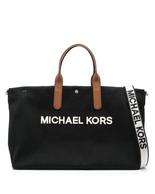 Michael Kors Black Brooklyn Oversized Canvas Tote Bag for men