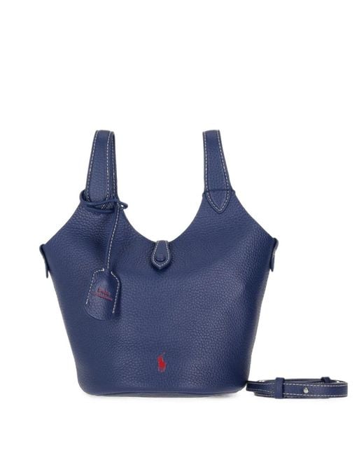 Polo Ralph Lauren Blue Polo Play Small Leather Tote & Crossbody