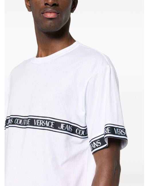 Camiseta con logo estampado Versace de hombre de color White