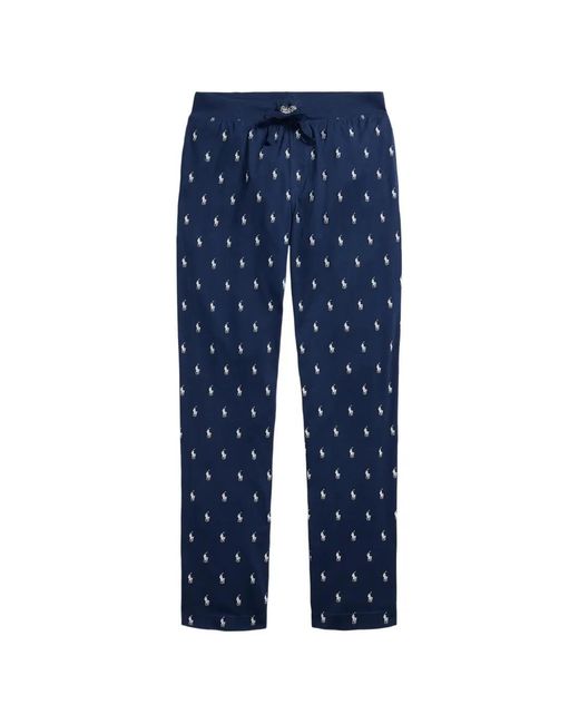 Polo Ralph Lauren Blue Signature Pony Jersey Pyjama Trousers for men
